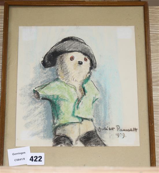 Juliet Pannett (1911-2005), pastel, Study of Paddington Bear, signed and dated 1979, 24 x 22cm